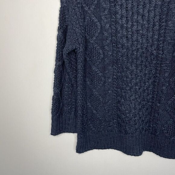 MADEWELL Sweater Womens XS Navy Cable Knit Oversized Pullover Wool Blend N0002 - Picture 4 of 12